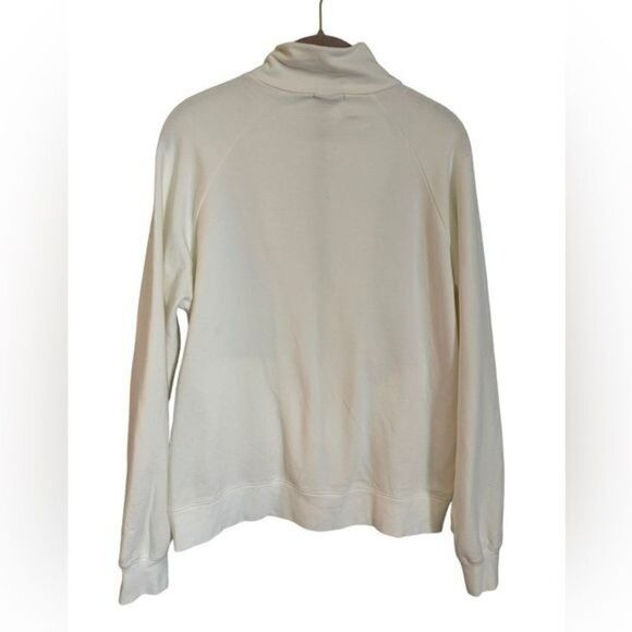 GAP off white stretch zipper front jacket sweatshirt with pockets size large EUC - Picture 5 of 9